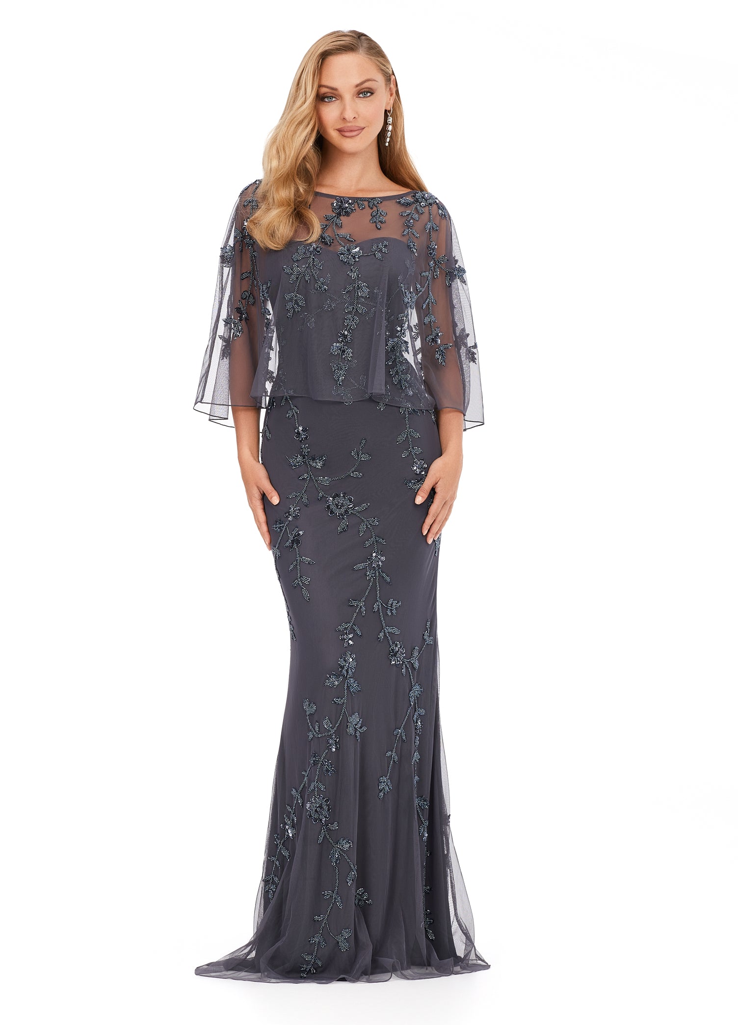 Ashley Lauren 11211 Evening Dress Charcoal 2 / Charcoal Ashley Lauren 11211 Evening Dress Charcoal 2 / Charcoal