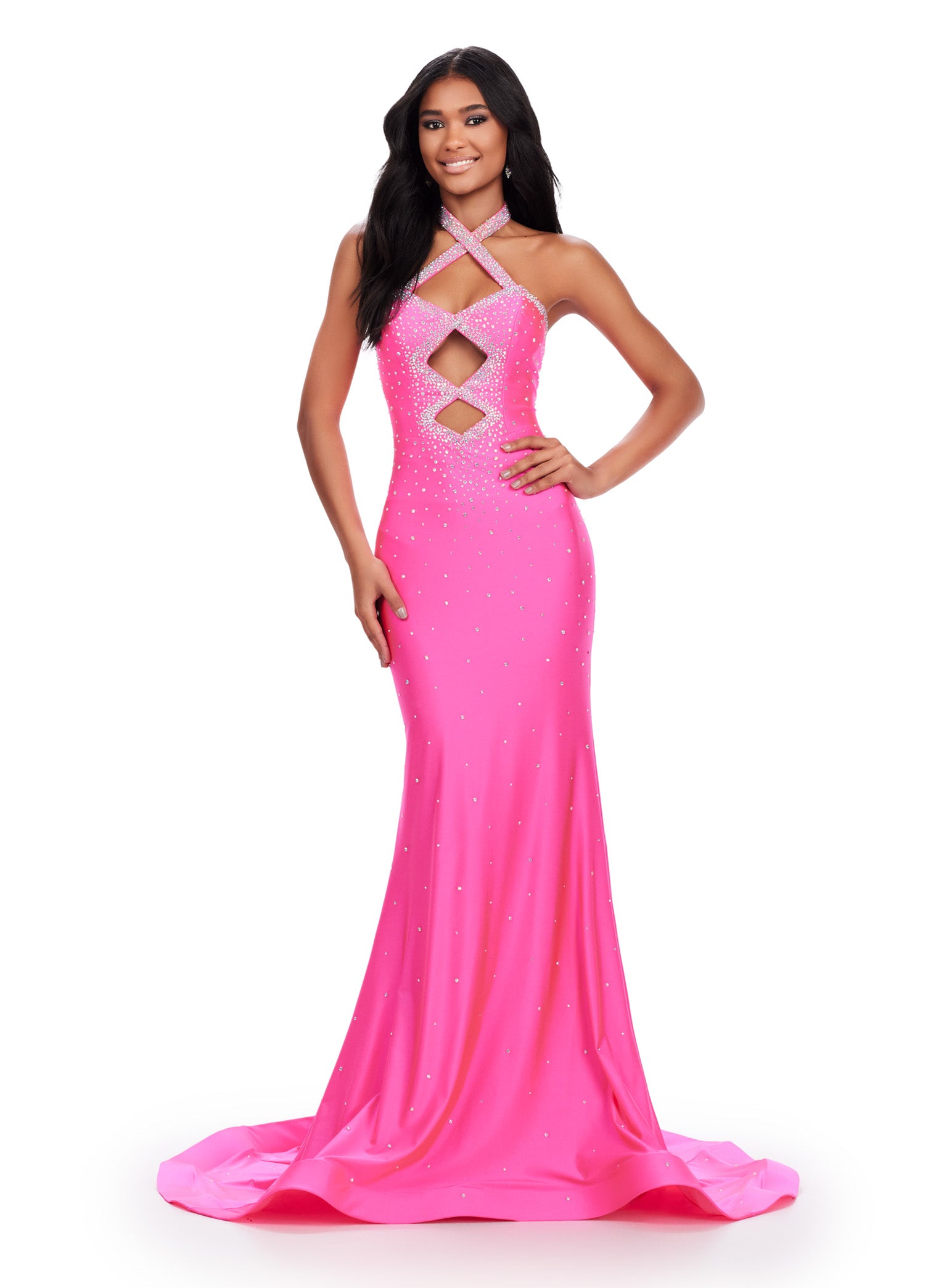 Ashley Lauren 11578 Formal Dresses Black 10 / Hot Pink Ashley Lauren 11578 Formal Dresses Black 10 / Hot Pink