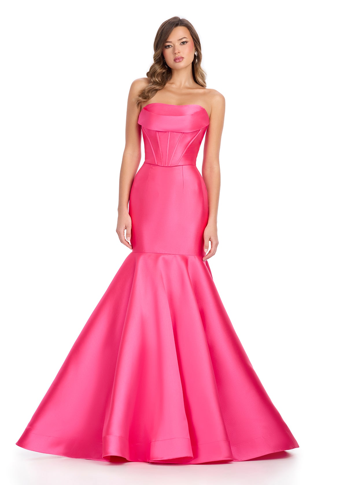 fuchsia two piece prom dress Two Piece Off Shoulder Fuchsia Prom Dress with Pockets PSK120 US18 / Fuchsia
