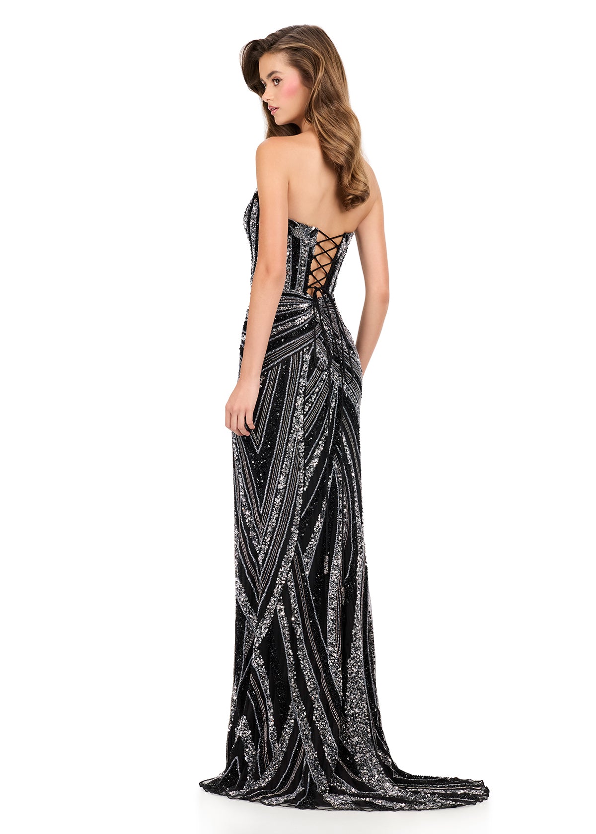 Ashley Lauren 12230 Size 8 Lilac Prom Dress Pageant Gown