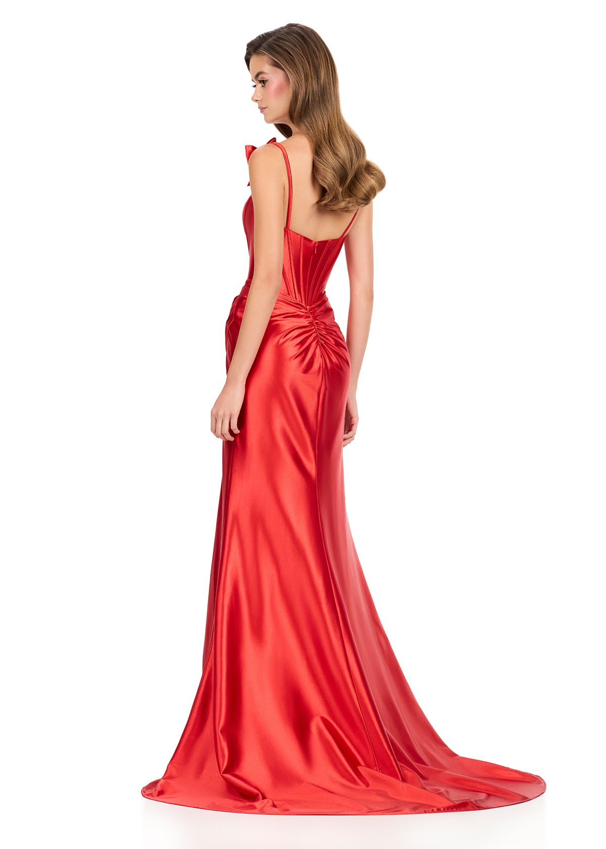 Ashley Lauren 12239 Shimmer Bow Prom Dress Jersey Gown