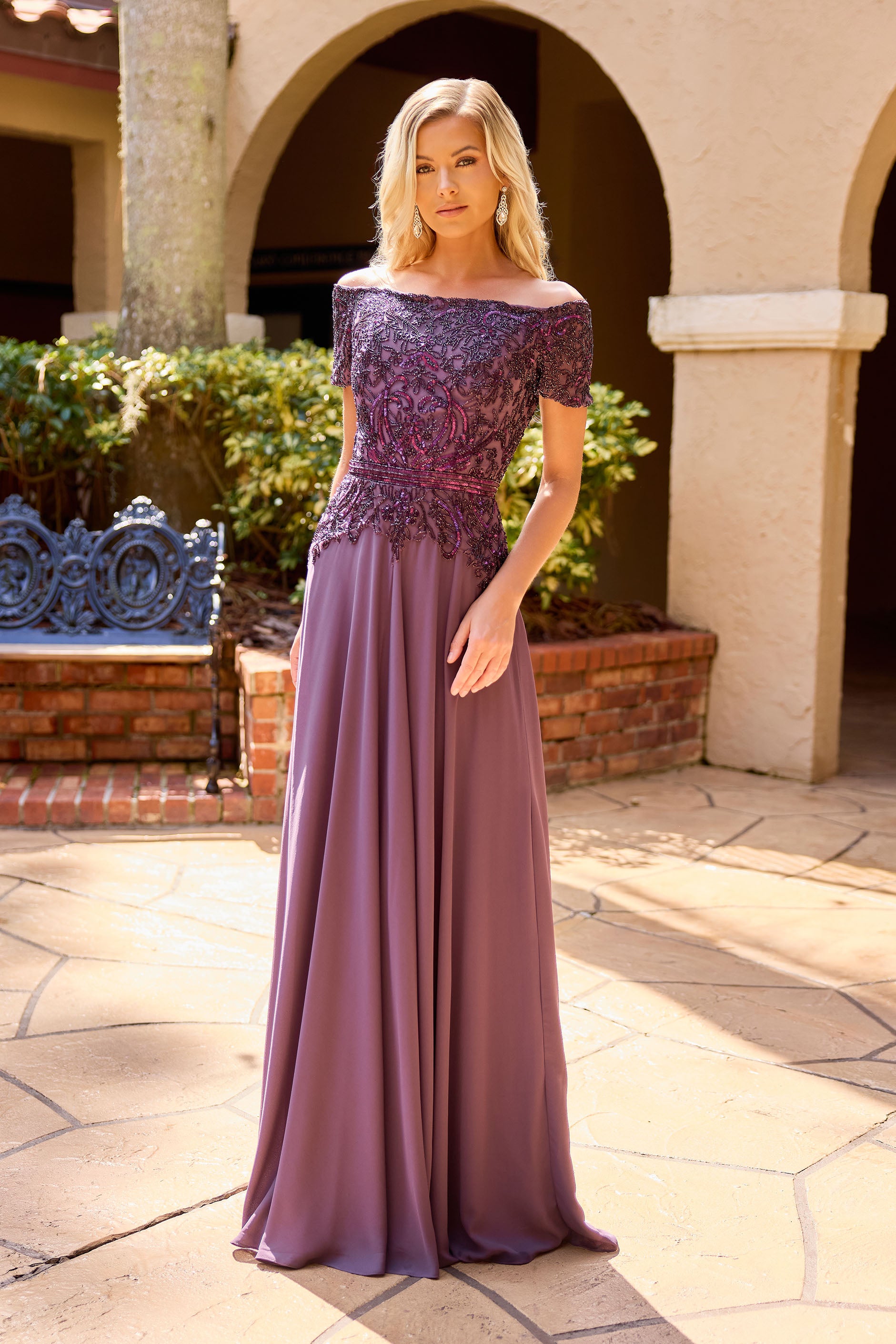 Primavera Couture 13164 Mother of the Bride Groom Dress Vintage Purple / 20