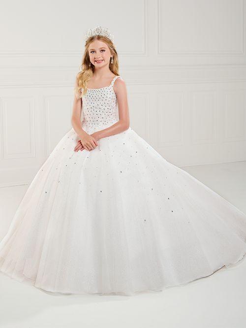 Tiffany Princess 13739 Size White Girls Pageant Dress Tulle