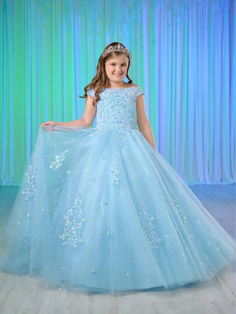 Ball Gown 10 Age Girl Dress Tiffany Princess 13764 Size Sky Girls Pageant Dress Off The Shoulder Sequin Shimmer Ball Gown Ball Gown 10 Age Girl Dress Tiffany Princess 13764 Size Sky Girls Pageant Dress Off The Shoulder Sequin Shimmer Ball Gown