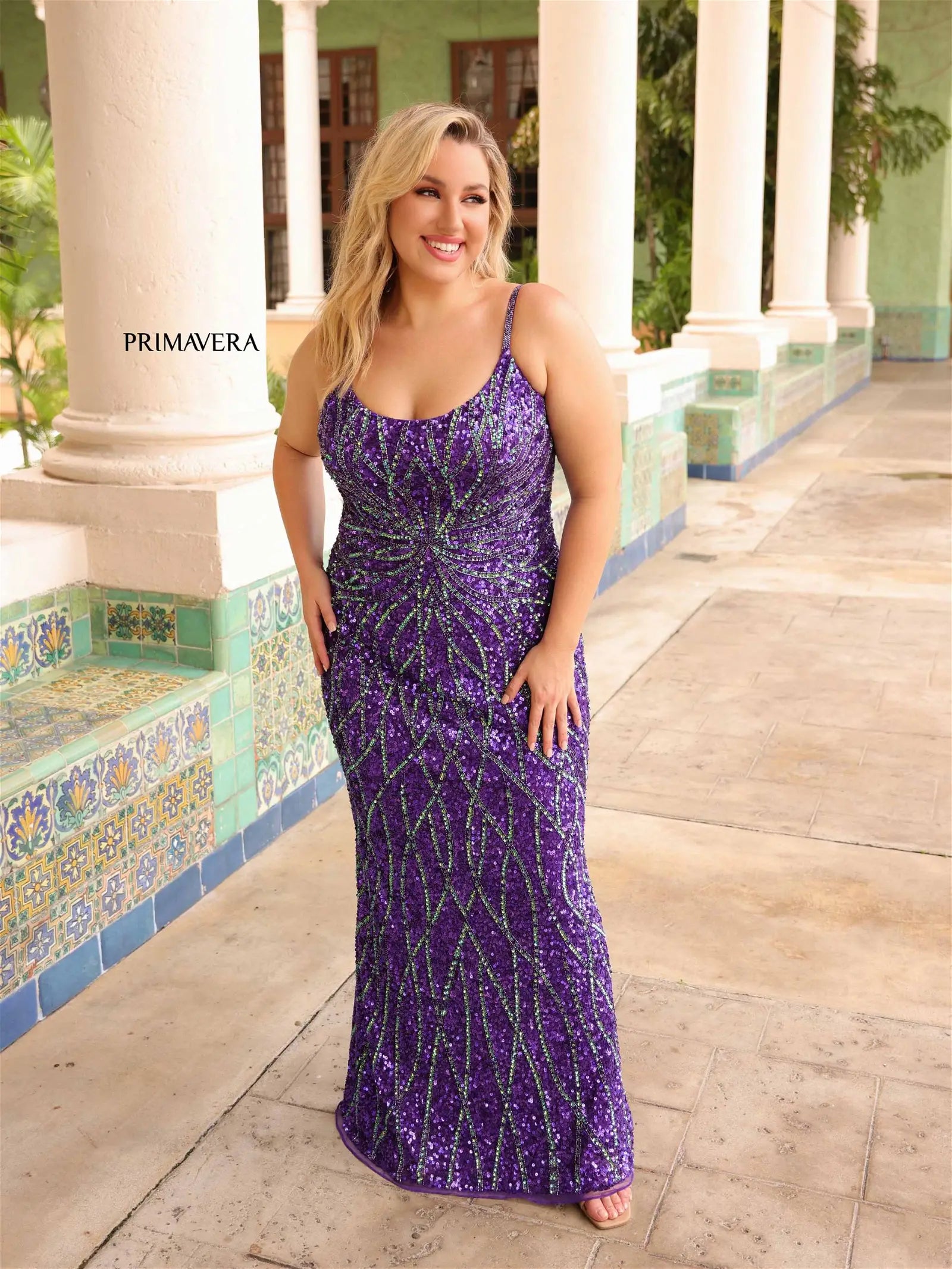Purple plus 2025 size prom dress