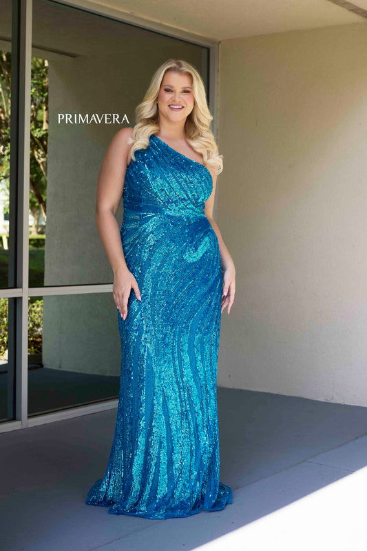 This elegant Primavera Couture 14075 plus size prom dress boasts a stunning one shoulder design with intricate sequin detailing. Perfect for formal occasions and pageants, this gown will make you stand out with its glamorous and luxurious look. Feel confident and beautiful in this figure-hugging and elegant dress.
Sizes: 14W-24W
Colors: Grape, Peacock, Red, Sage Green