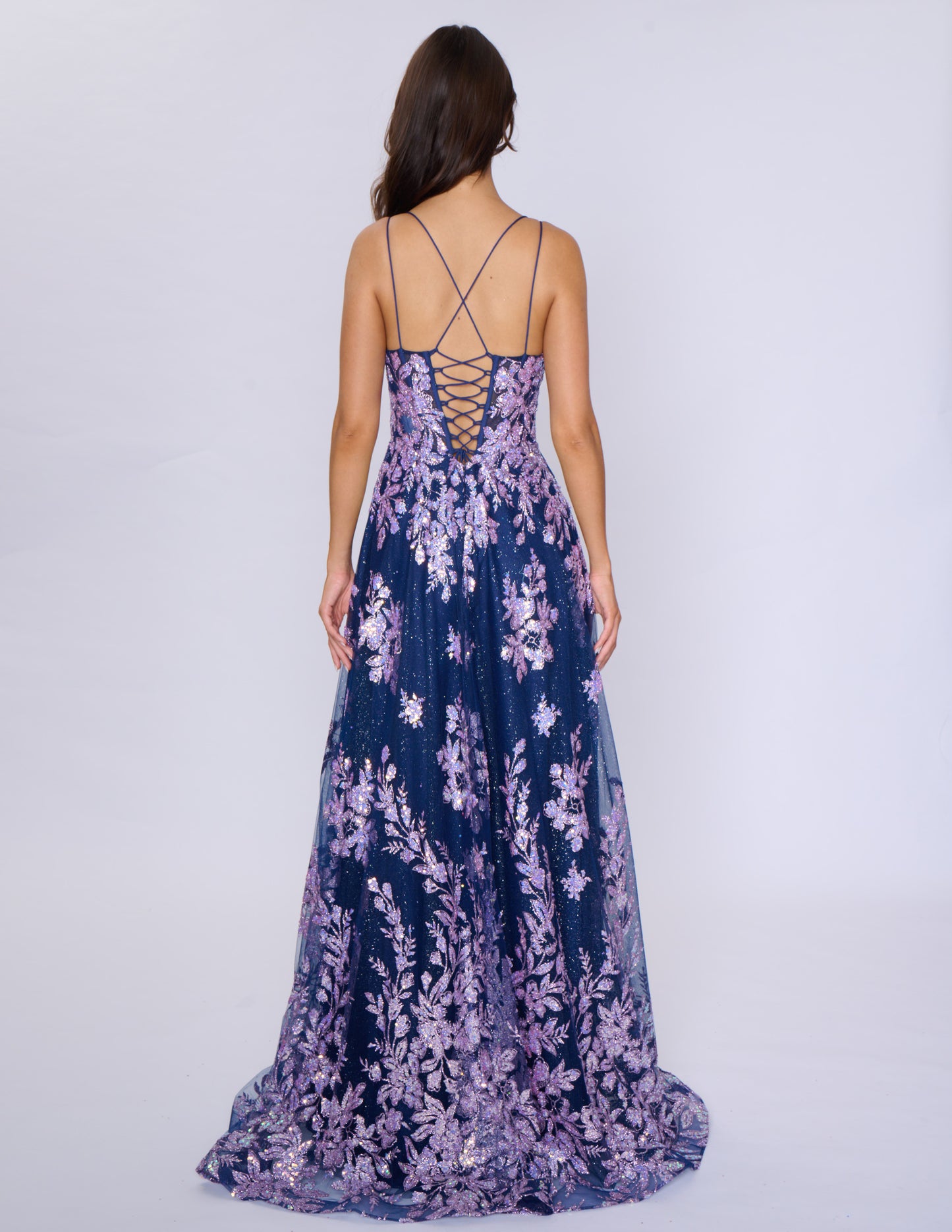 Shine at your prom with the Nina Canacci 1589 Sheer Sequin A Line Prom Dress. Featuring a corset bodice and a V-neckline, this formal evening gown will accentuate your figure. The sheer sequin fabric adds a touch of glamour to your look. Make a statement with this elegant and on-trend dress.
Sizes: 0-18
Colors: Sage, Rose Gold, Mulberry, Navy/Lilac