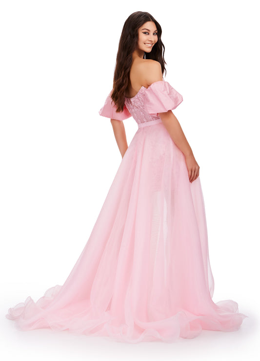 Ashley Lauren 1740 Long Organza Overskirt Wire Hem Pageant Prom Layers