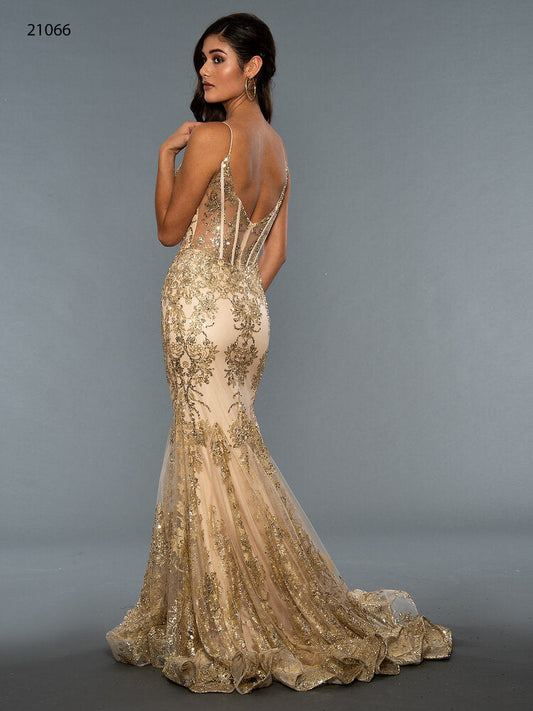 Stella Couture 21066 is a stunning V neckline glitter embellished fitted mermaid prom & Pageant Dress. Featuring a corset design bodice with boning and a v neckline. Lush mermaid silhouette with a sweeping train. sheer back. Great for Prom & Pageant Available Size: 0-18 Available Color: Red, Silver, Gold, Black, Turquoise, Green, Yellow, Rose, Royal, Navy, Emerald