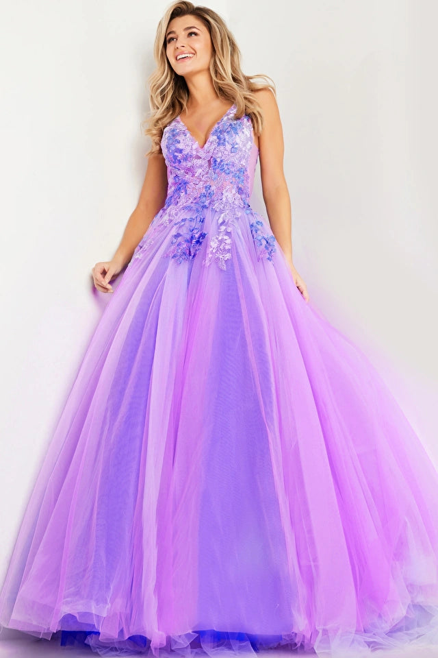 Jovani Prom Dress 24602 Lilac/Multi / 18 Jovani Prom Dress 24602 Lilac/Multi / 18