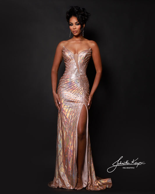 Johnathan Kayne 3308 Fitted Jersey Prom Dress