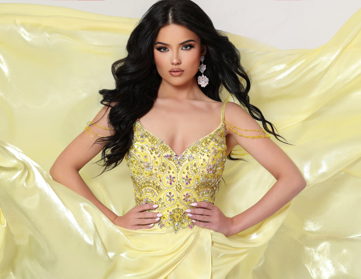 Johnathan Kayne 3357 Pageant Dress Maxi Slit Beaded