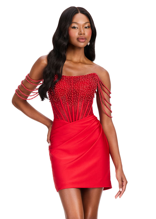 ASHLEYlauren 40046 Corset Cocktail Dress