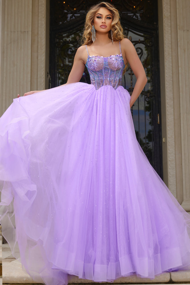 Jovani 44511 Size 0 Blue Crystal Bodice Shimmer Prom Dress – Glass Slipper Formals