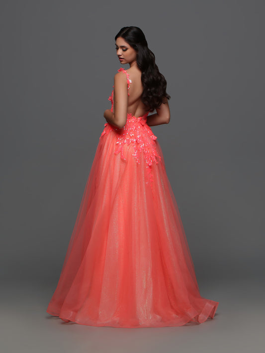 Elevate your formal look with the Candice Wang 72388 Long Shimmer Sequin Ballgown Prom Dress. The A-line silhouette and Glitter tulle details are complemented by the shimmering sequin lace, giving you an undeniable sparkle. Make a statement at your next event with this elegant and stylish dress. Sizes: 8 Colors: Coral