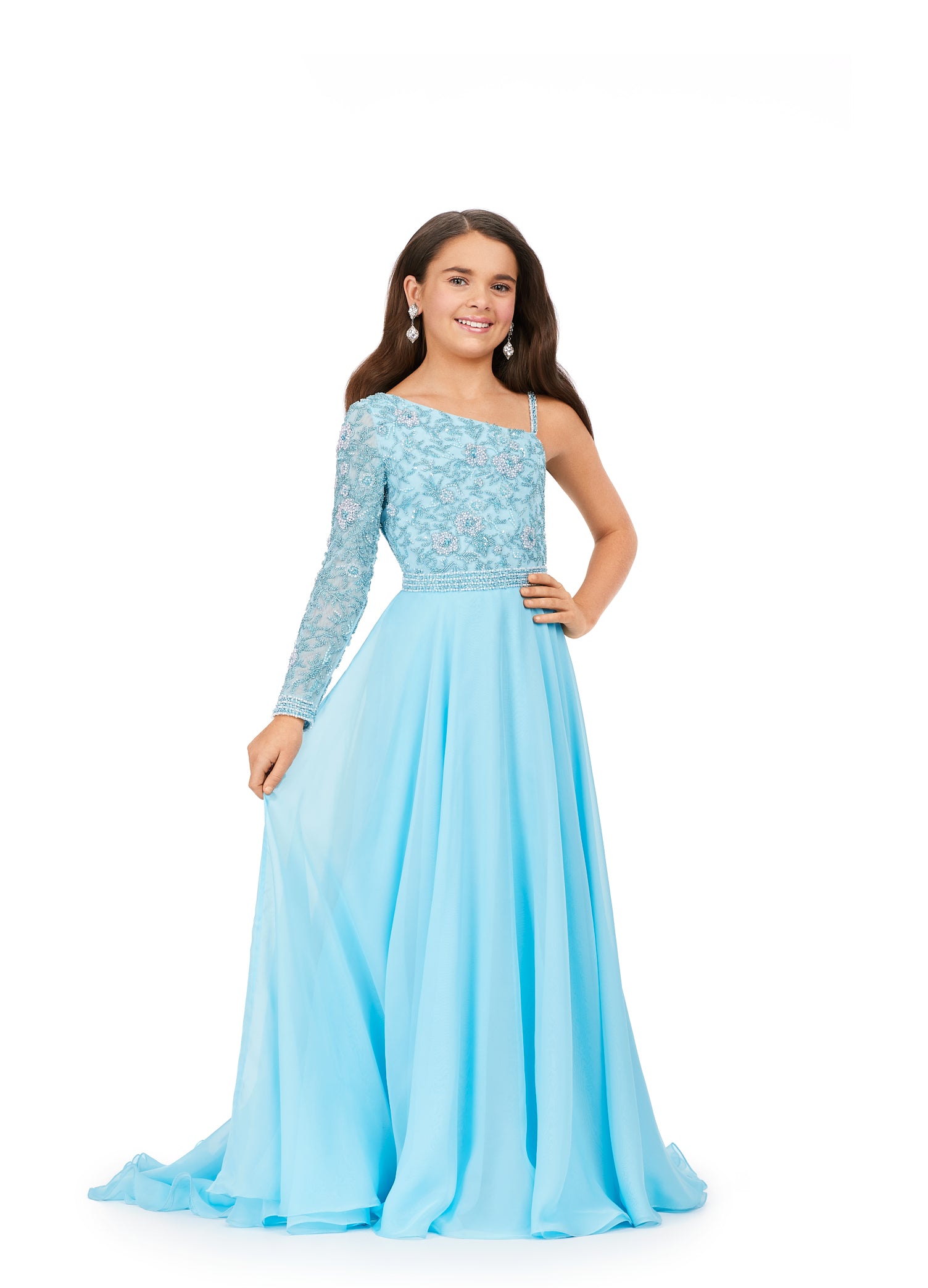 Ashley Lauren Kids 8197 Girls Pageant Dress One Shoulder Fully Beaded Glass Slipper Formals Ashley Lauren Kids 8197 Girls Pageant Dress One Shoulder Fully Beaded Glass Slipper Formals