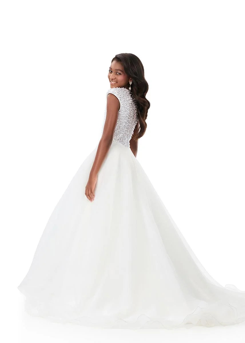 ASHLEYlauren 8334 Girls Pearl Pageant Dress Ballgown