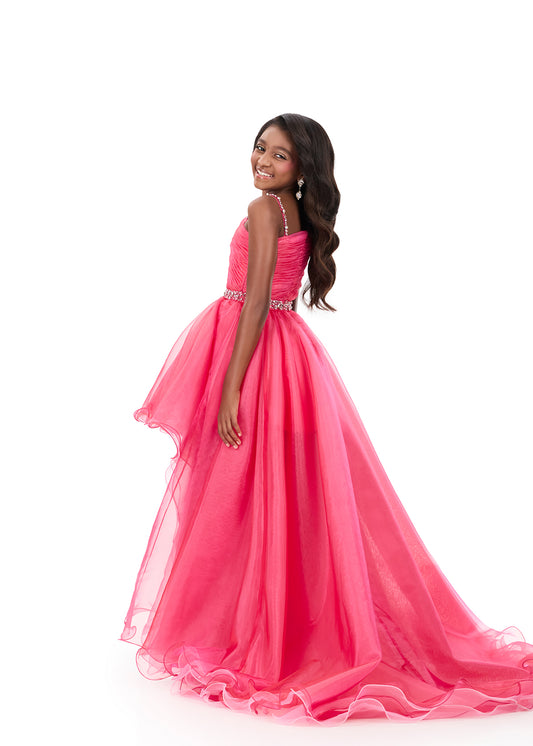 ASHLEYlauren 8350 Girls Dramatic High-low Organza Gown