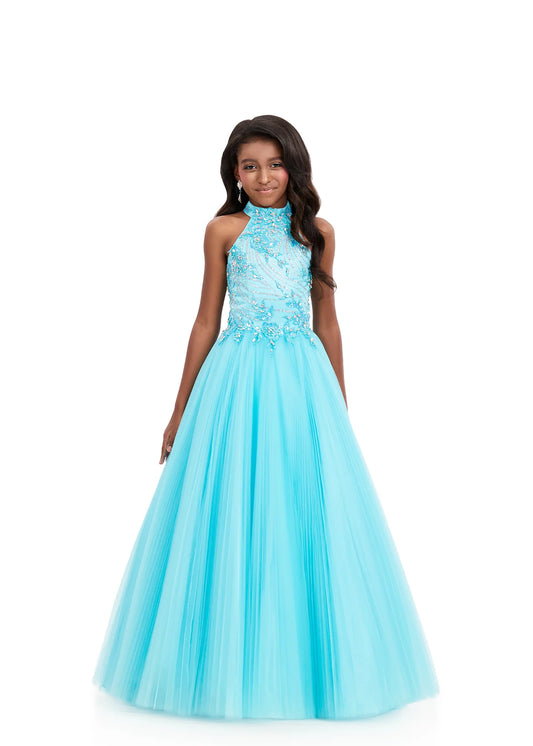 Make a dazzling statement on stage in this stunning kids pageant ball gown ASHLEYlauren Style 8366. This gown is designed to sparkle with every twirl and captivate under the lights.
Available in Yellow, Aqua, and Pink
Perfect for kids pageants, youth competitions, fun fashion, and formal stage presentations
Halter-style ball gown, fully beaded bodice with press-on stones, full pleated tulle skirt
With its radiant sparkle and timeless pageant elegance, ASHLEYlauren Style 8366 is a kids pageant gown is the