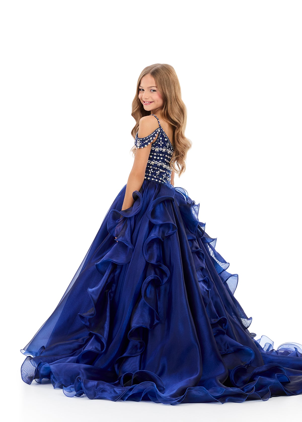 Ashleylauren 8376 Girls Pageant Dress Ruffles