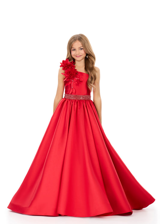 ASHLEYlauren 8379 Girls Pageant Dress A line One Shoulder