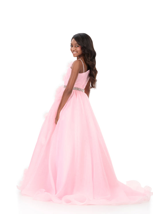 Ashleylauren 8380 Girls Pageant Dress One Shoulder