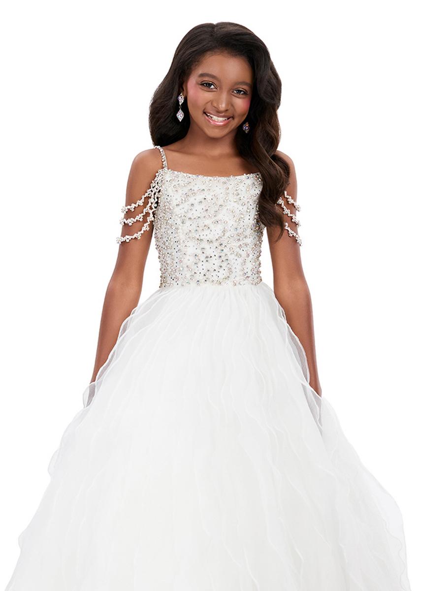 ASHLEYlauren 8382 Size 8 Ivory Girls Pageant Dress