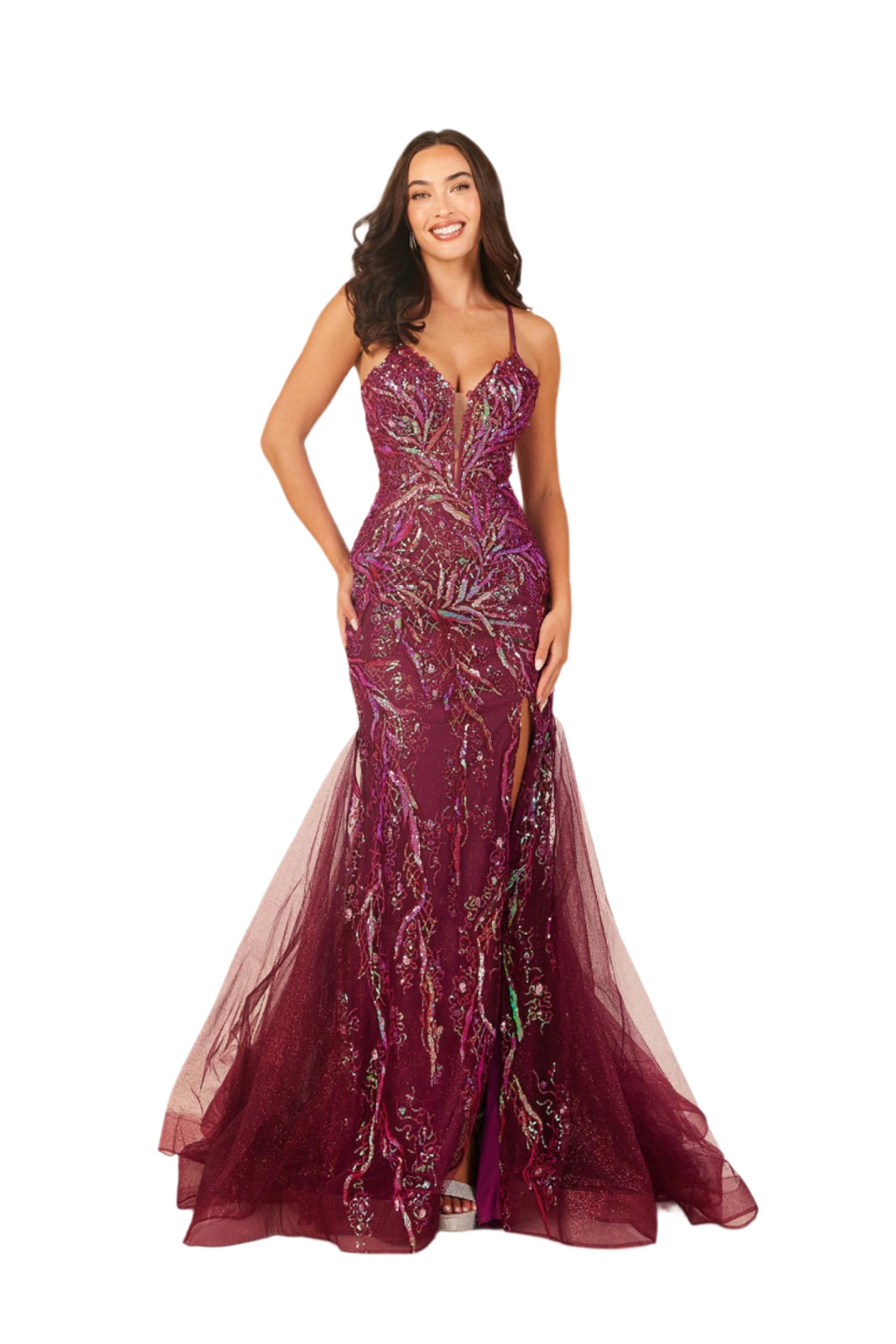 Abby Paris 90332 Size 16 Magenta Sequin Corset Mermaid slit Prom Dress Formal Evening Gown V Neck Abby Paris 90332 Size 16 Magenta Sequin Corset Mermaid slit Prom Dress Formal Evening Gown V Neck