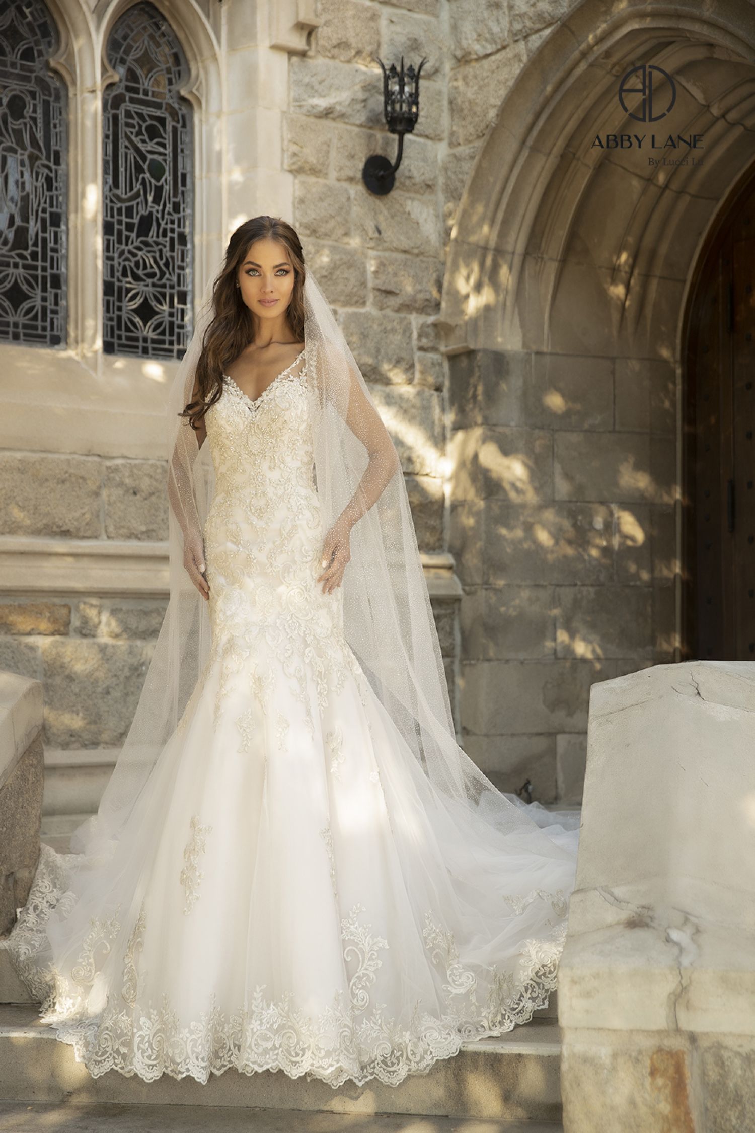 Abby Lane 97110 Size 4, 12 Ivory Champagne Lace Mermaid Wedding Dress Fit & Flare Bridal Gown Buttons 12 / Ivory/Champagne Abby Lane 97110 Size 4, 12 Ivory Champagne Lace Mermaid Wedding Dress Fit & Flare Bridal Gown Buttons 12 / Ivory/Champagne