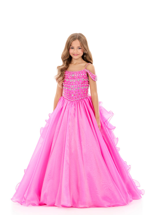 Ashleylauren 8376 Girls Magenta Pageant Dress