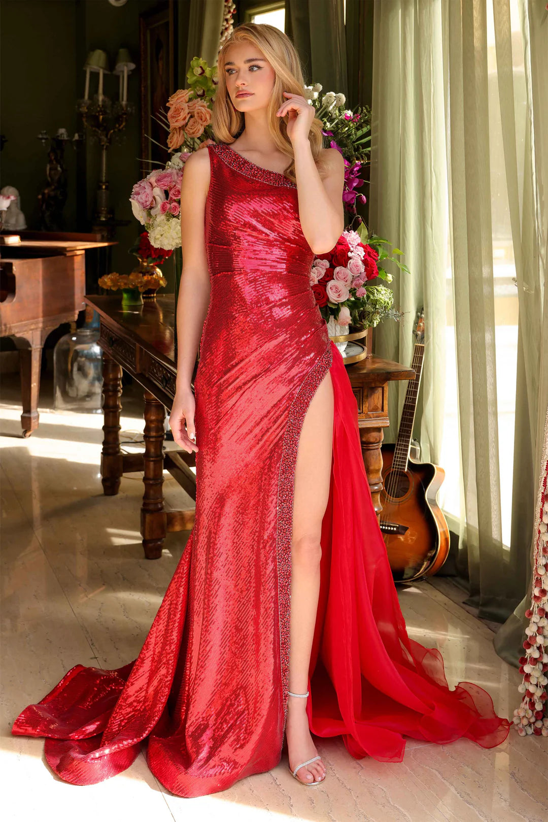 Ava Presley 39572 Long Sequin Pageant Dress Homecoming Slit Skirt One Shoulder Gown 16 / Iridescent White Ava Presley 39572 Long Sequin Pageant Dress Homecoming Slit Skirt One Shoulder Gown 16 / Iridescent White