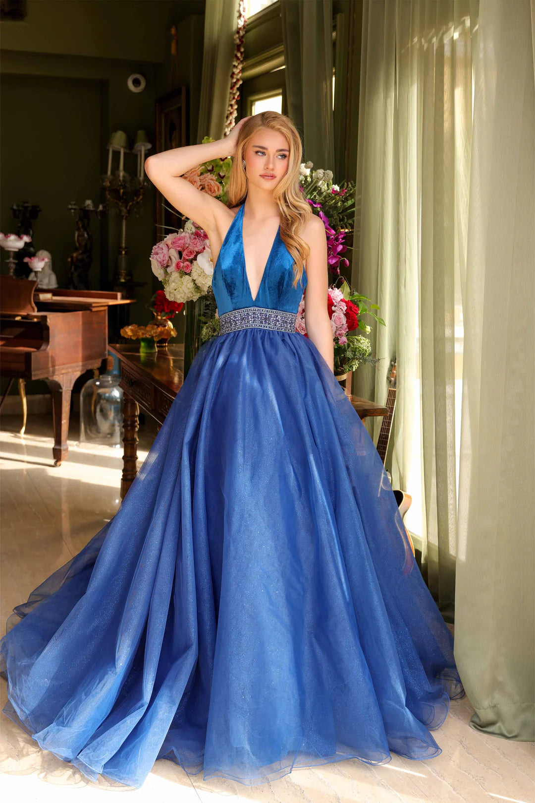 Ava Presley 39580 Velvet Glitter Halter Pageant Dress Prom Gown Homeco Glass Slipper Formals Ava Presley 39580 Velvet Glitter Halter Pageant Dress Prom Gown Homeco Glass Slipper Formals