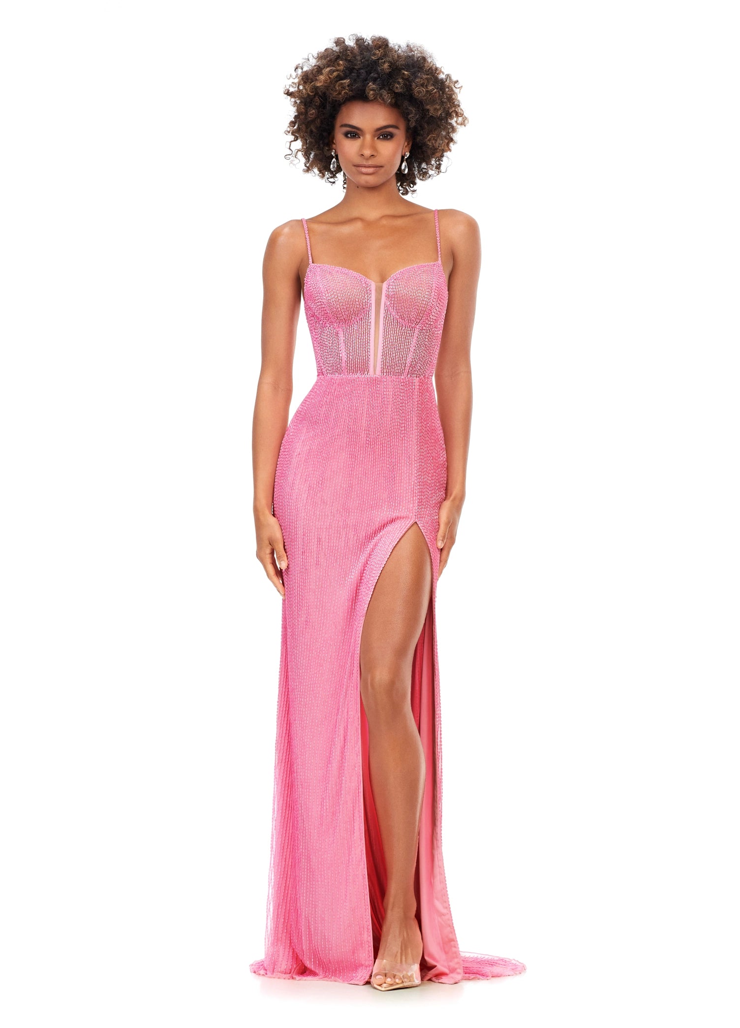 pink liquid dress Azalea Organza Gown Teuta Matoshi
