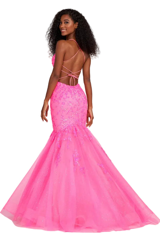 Exude glamour on your special night in the EW34011 Ellie Wilde Sequin Backless Corset Mermaid Prom Dress. This luxurious dress features an intricate sequin bodice, corset back closure, and shimmer formal trumpet skirt. The plunging V neckline is sure to have all eyes on you as you make your grand entrance. Sizes: 00-16 Colors: ORANGE, PERIWINKLE, EMERALD, HOT PINK
