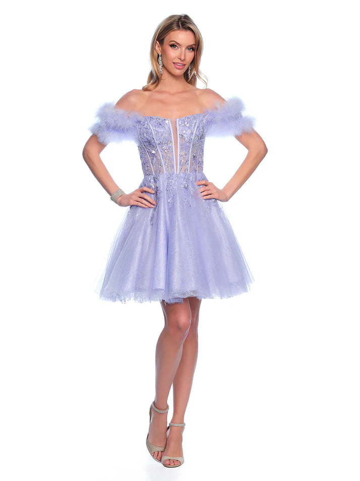 Dave & Johnny 11775 Size 00,10 Blue Lace Homecoming Dress Cocktail 00 / Blue Dave & Johnny 11775 Size 00,10 Blue Lace Homecoming Dress Cocktail 00 / Blue