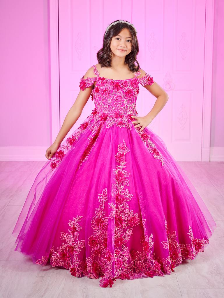 Tiffany Princess 80011MQ Size 6 Magenta Girls Pageant Dress Sequin Lace Ballgown off the shoulder corset Tiffany Princess 80011MQ Size 6 Magenta Girls Pageant Dress Sequin Lace Ballgown off the shoulder corset