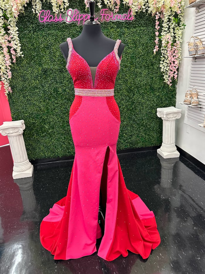 Johnathan Kayne 2628 Size 4 Long Fitted Scuba Pageant Dress Crystal Sl Johnathan Kayne 2628 Size 4 Long Fitted Scuba Pageant Dress Crystal Sl