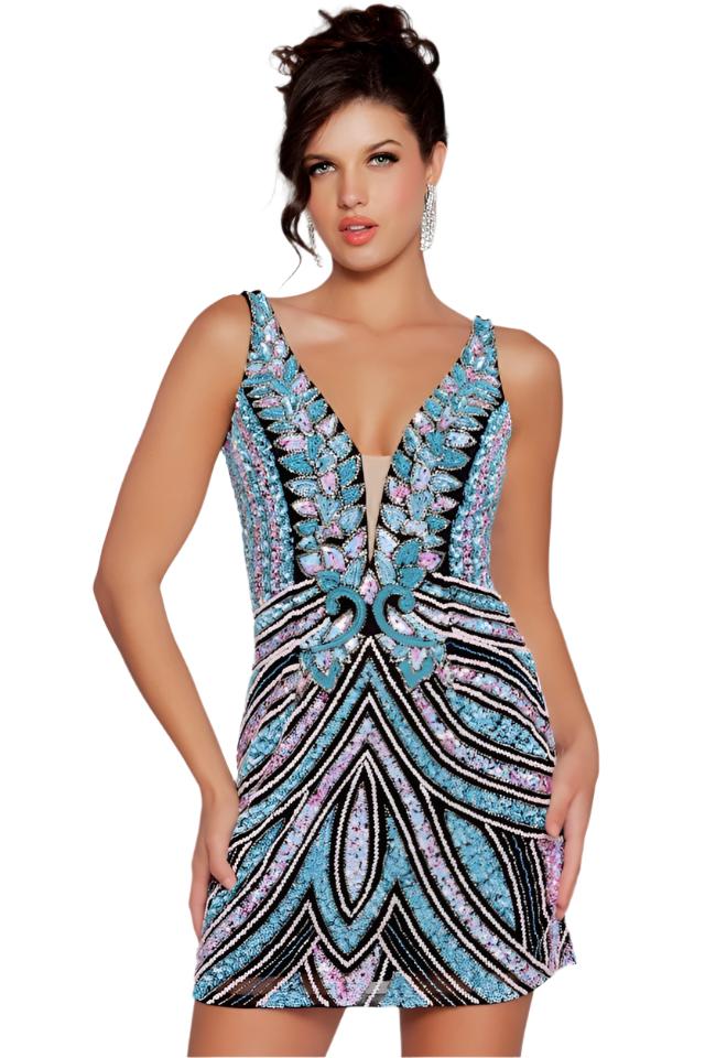 Jovani 25925 Size 16 Black Beaded Cocktail Dress Homecoming Gown Sequi Glass Slipper Formals Jovani 25925 Size 16 Black Beaded Cocktail Dress Homecoming Gown Sequi Glass Slipper Formals