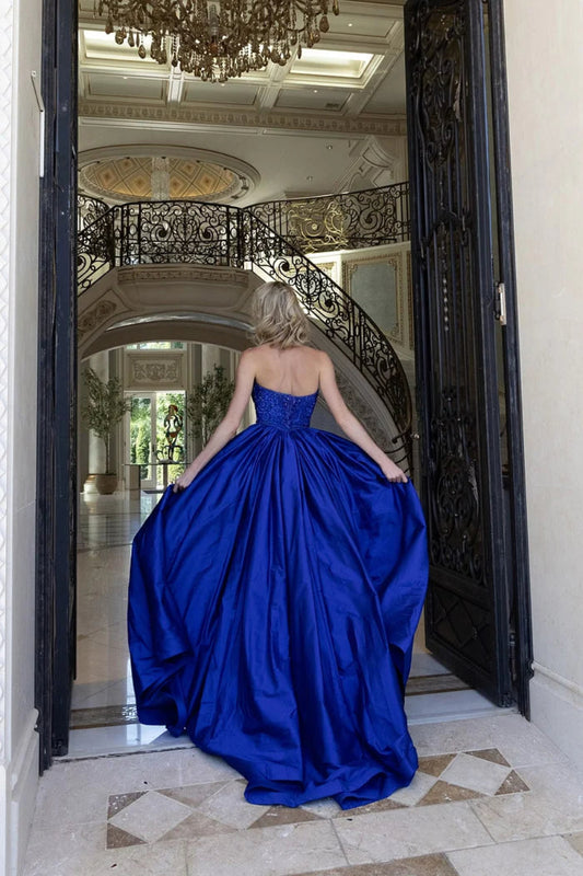 Jovani 49247 Royal Blue Ball Gown back