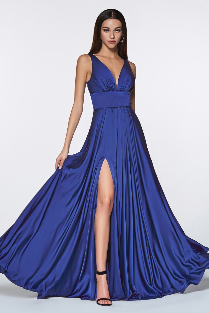 Ladivine 7469 Size 20,22 Royal Long Bridesmaids Dress Simple Slit Sati Glass Slipper Formals Ladivine 7469 Size 20,22 Royal Long Bridesmaids Dress Simple Slit Sati Glass Slipper Formals