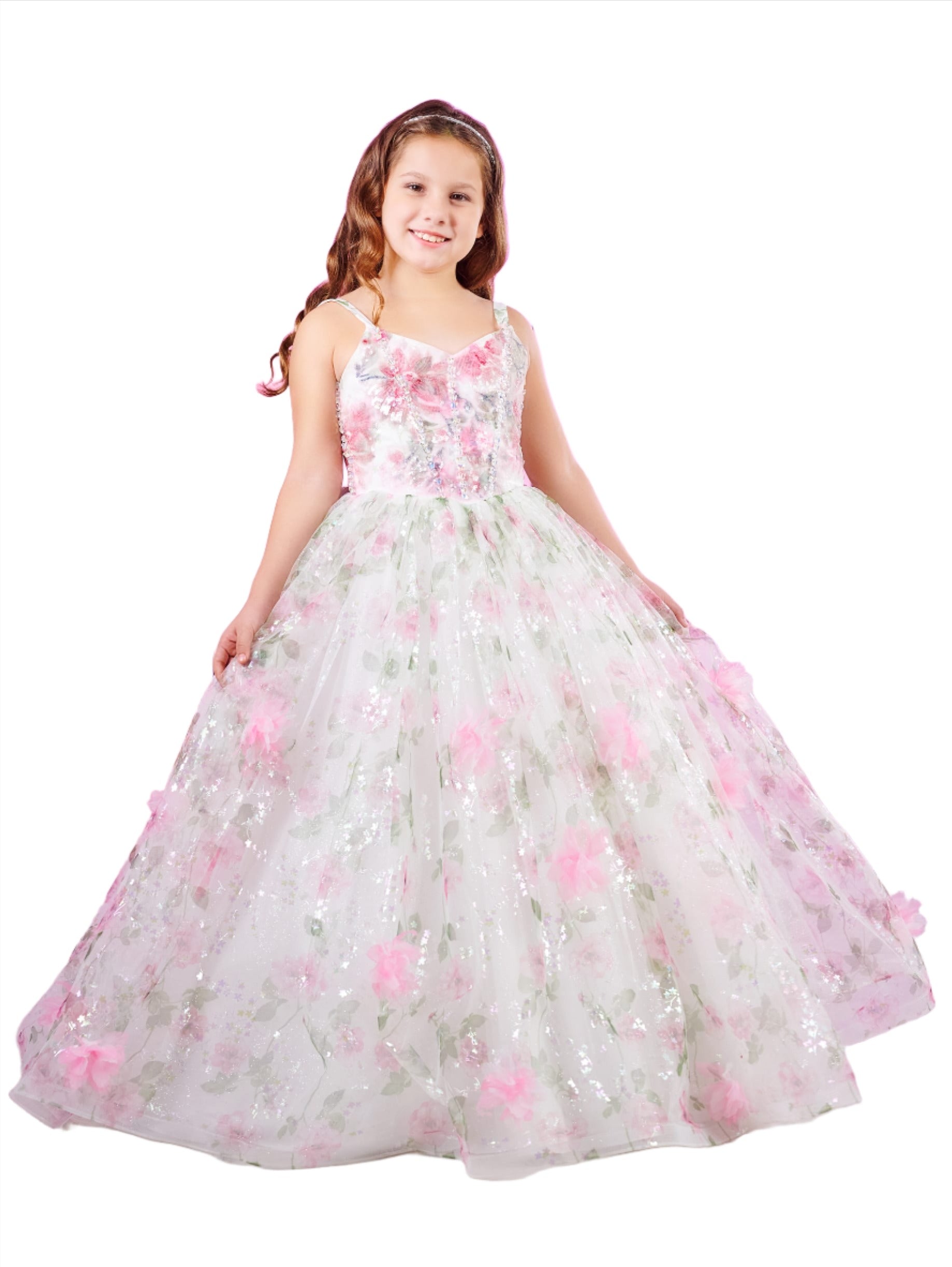House of Wu 80007MQ Size 2 Pink Rose Girls Mini Quince Dress 3D Floral Metallic Corset Gown Beaded Sequins House of Wu 80007MQ Size 2 Pink Rose Girls Mini Quince Dress 3D Floral Metallic Corset Gown Beaded Sequins