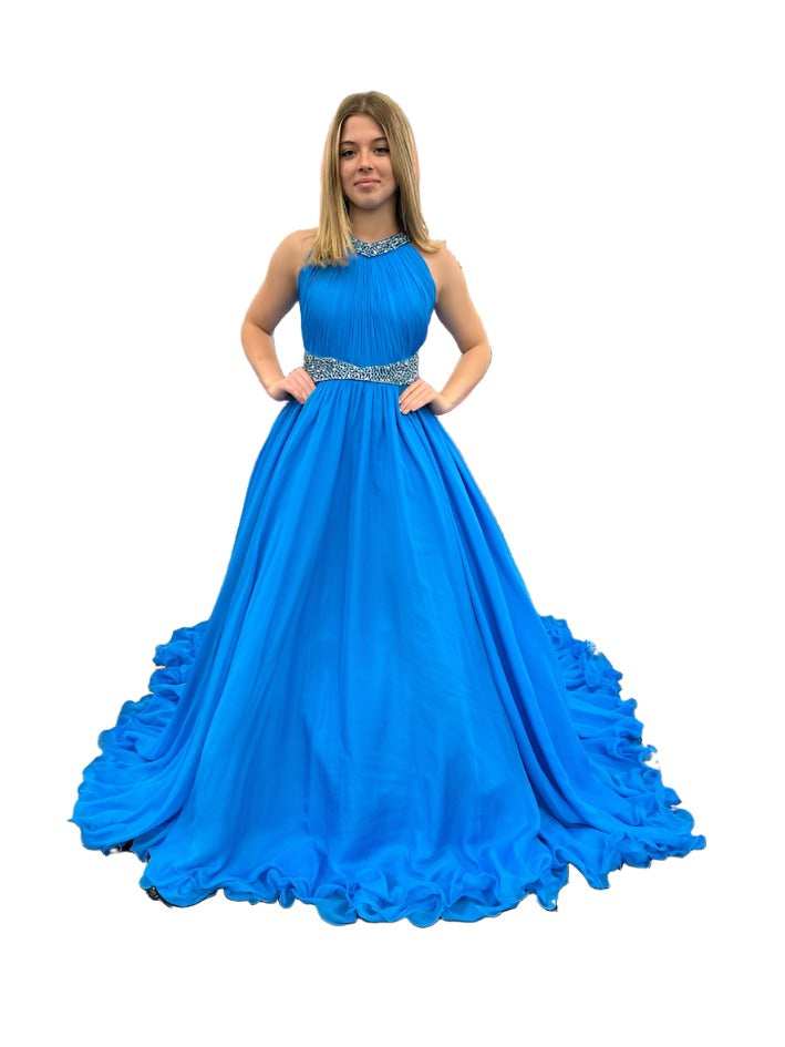 Samantha Blake 1102 Size 14 Turquoise Girls Pageant Dress A Line Crystal Cape Chiffon A Line Gown Train Samantha Blake 1102 Size 14 Turquoise Girls Pageant Dress A Line Crystal Cape Chiffon A Line Gown Train