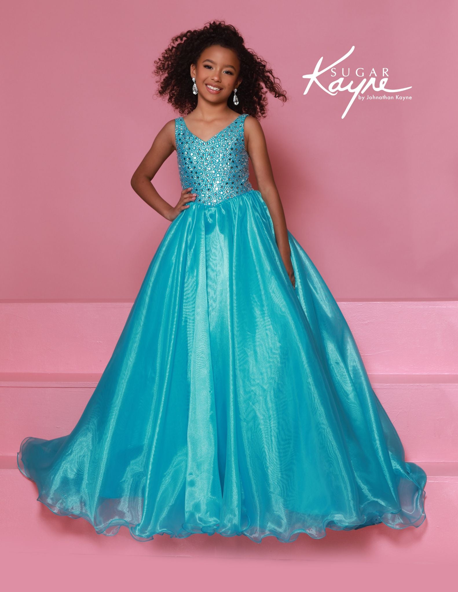 crystal organza dress Layered Organza Dress With Beaded Bodice 44731