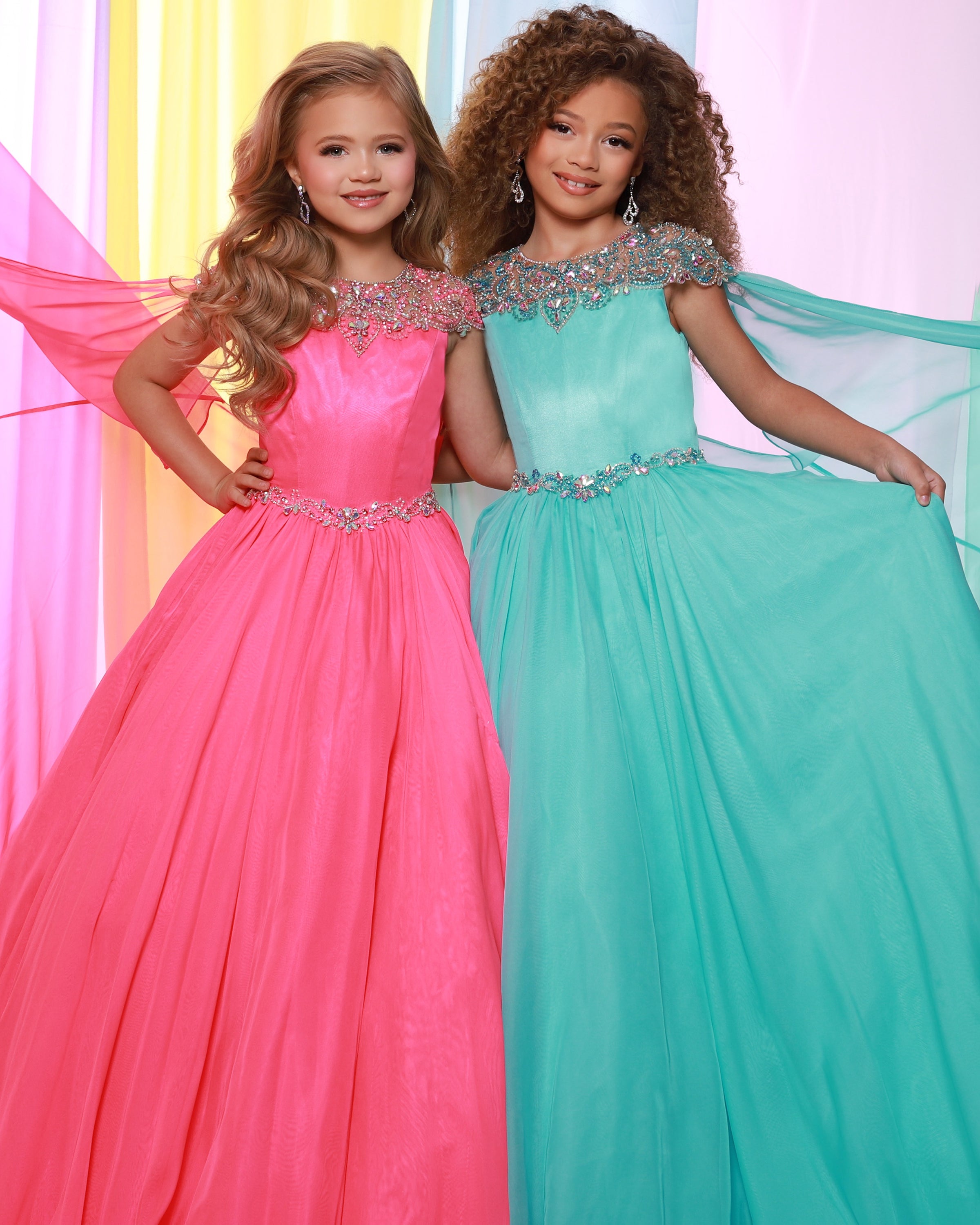 Sugar Kayne C415 Chiffon Girls Pageant Dress Glass Slipper Formals