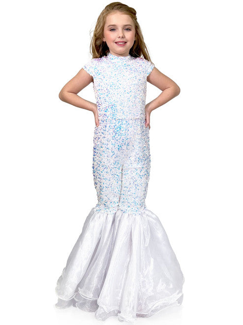 Marc Defang 5146 Girls Long Velvet Sequin Mermaid Jumpsuit Bell Bottom Pageant Fun Fashion 7 / Seafoam Marc Defang 5146 Girls Long Velvet Sequin Mermaid Jumpsuit Bell Bottom Pageant Fun Fashion 7 / Seafoam