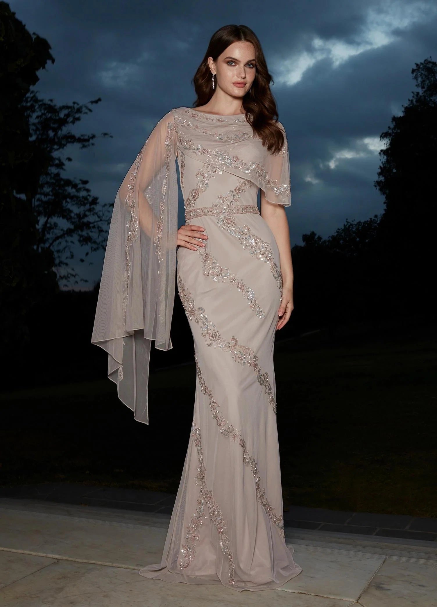 Ashley Lauren 11213 Evening Dress Dark Taupe Ashley Lauren 11213 Evening Dress Dark Taupe