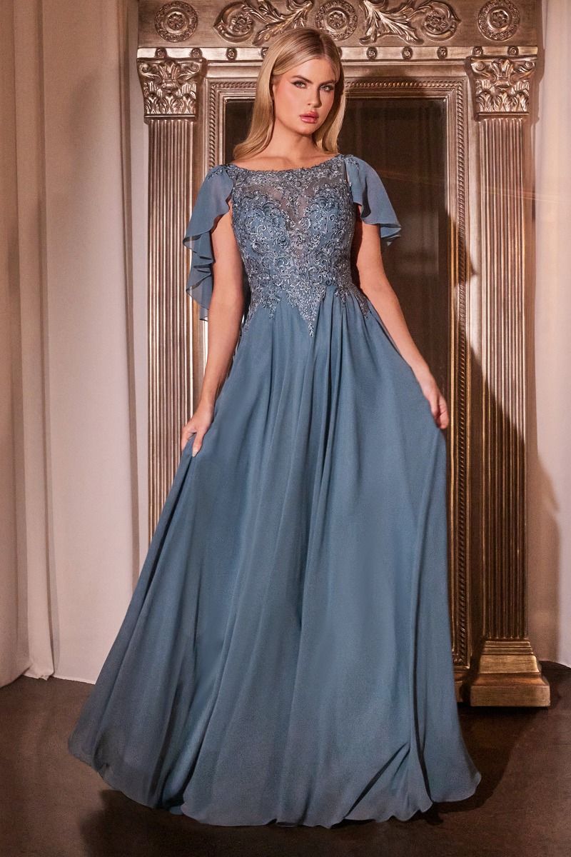 Ladivine HT101 Size 22 Blue A Line Mother of the Bride Groom Gown Cape Glass Slipper Formals Ladivine HT101 Size 22 Blue A Line Mother of the Bride Groom Gown Cape Glass Slipper Formals