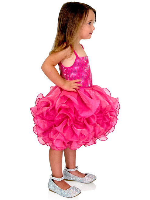Enjoy dazzling elegance with Marc Defang 5144 Short Crystal Cupcake Pageant Dress. Showcasing gorgeous shimmer organza layered ruffle cupcake skirt, this dress is sure to make your little one feel like a royalty. Perfect for any special occasion, this beautiful gown is ideal for your baby or kids. Sizes: 0M, 6M, 12M, 18M, 2T, 3T, 4T, 5T, 6T Colors: Neon Green, Neon Pink