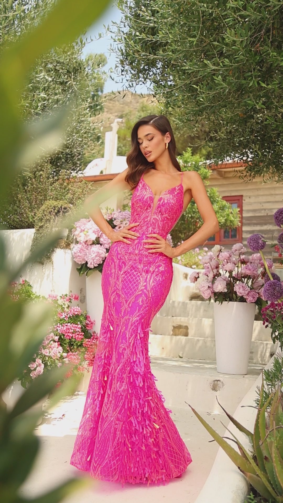 The Amarra 88763 is a stunning long prom dress, featuring a mermaid silhouette, backless design, and sheer details. With intricate sequin embellishments and paillette accents, this formal gown is sure to make a statement. Embrace your inner mermaid and shine at any special occasion with the Amarra 88763. 