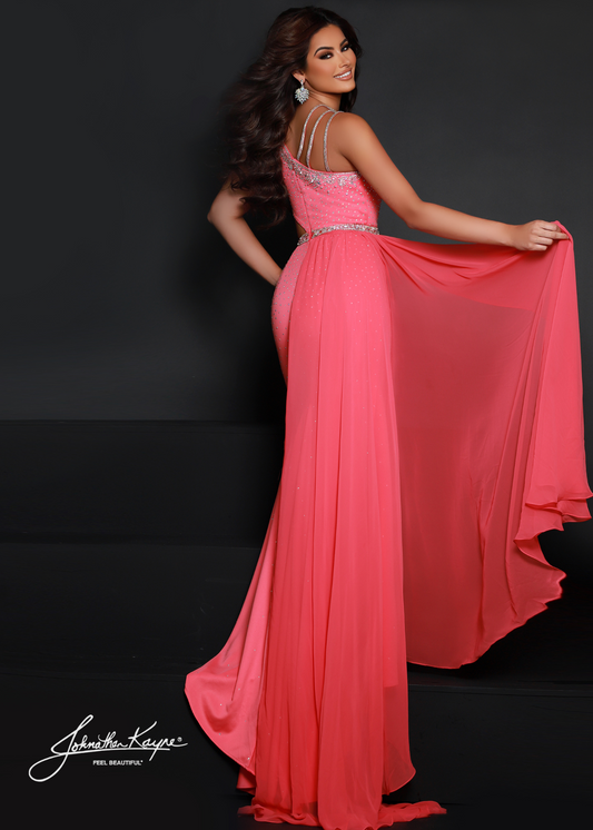 Step into the spotlight in this showstopping Johnathan Kayne gown! Its luxuriously soft velvet fabric, vibrant canary yellow hue, and cape cutouts make it an eye-catching addition to any pageant or formal event! Dare to be bold and take your style to the next level! Size: 4 Color: Canary Yellow